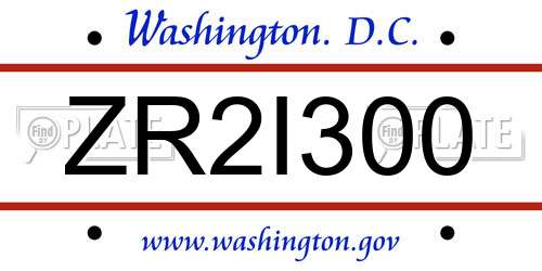 ZR2I300 District Of Columbia License Plate