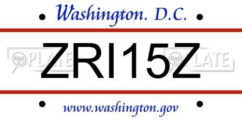 ZRI15Z District Of Columbia License Plate