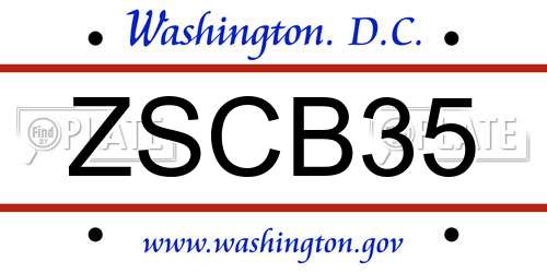 ZSCB35 District Of Columbia License Plate