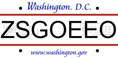 ZSGOEEO District Of Columbia License Plate