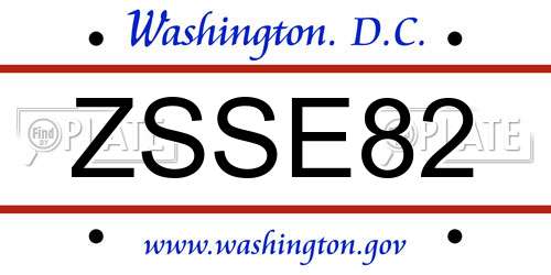 ZSSE82 District Of Columbia License Plate