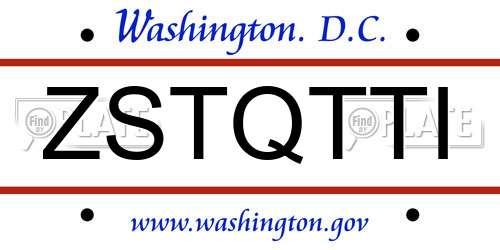 ZSTQTTI District Of Columbia License Plate