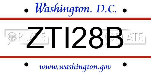 ZTI28B District Of Columbia License Plate
