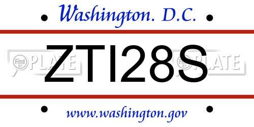 ZTI28S District Of Columbia License Plate