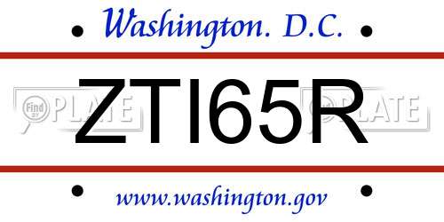 ZTI65R District Of Columbia License Plate