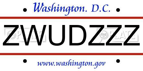 ZWUDZZZ District Of Columbia License Plate