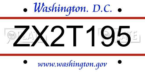 ZX2T195 District Of Columbia License Plate