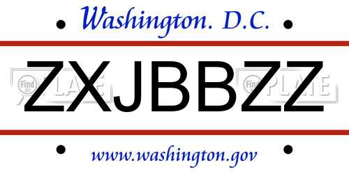 ZXJBBZZ District Of Columbia License Plate