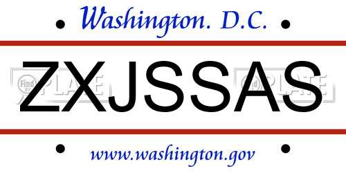 ZXJSSAS District Of Columbia License Plate