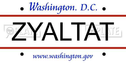ZYALTAT District Of Columbia License Plate