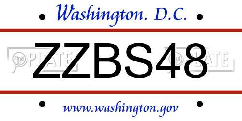 ZZBS48 District Of Columbia License Plate
