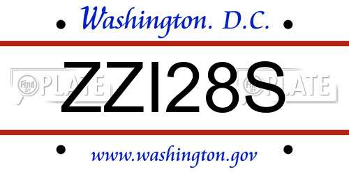 ZZI28S District Of Columbia License Plate