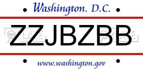 ZZJBZBB District Of Columbia License Plate