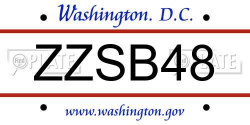 ZZSB48 District Of Columbia License Plate