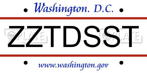 ZZTDSST District Of Columbia License Plate