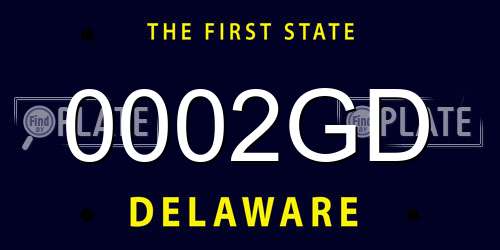 0002GD Delaware License Plate