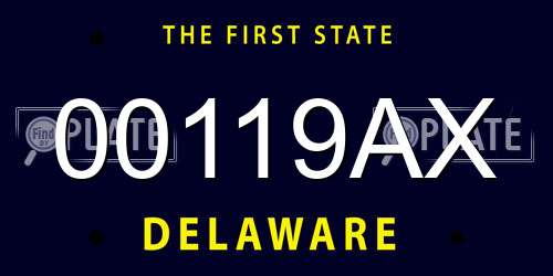 00119AX Delaware License Plate