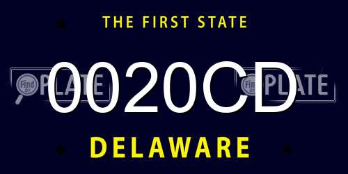 0020CD Delaware License Plate