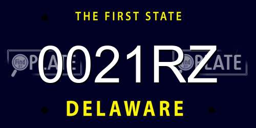 0021RZ Delaware License Plate