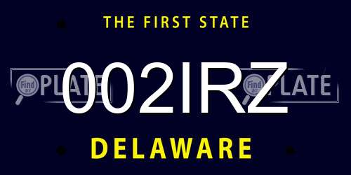 002IRZ Delaware License Plate