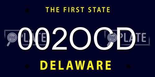 002OCD Delaware License Plate
