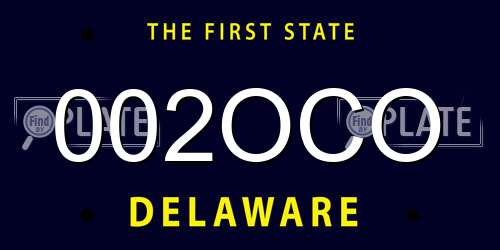 002OCO Delaware License Plate