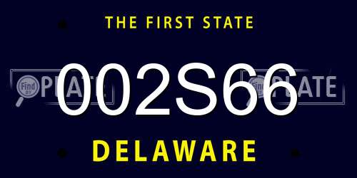 002S66 Delaware License Plate