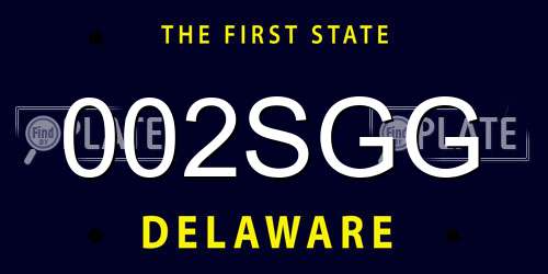002SGG Delaware License Plate