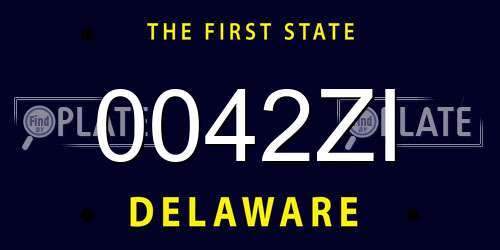 0042ZI Delaware License Plate