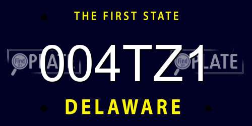 004TZ1 Delaware License Plate