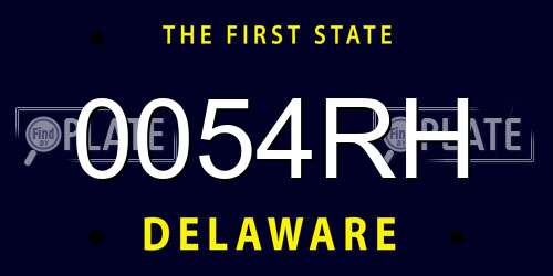 0054RH Delaware License Plate
