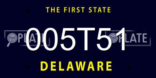 005T51 Delaware License Plate