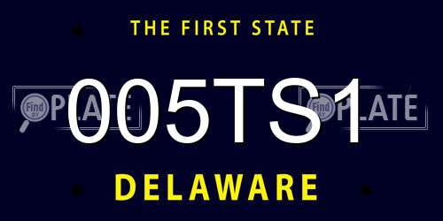 005TS1 Delaware License Plate