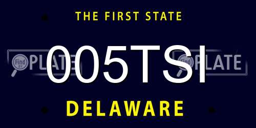 005TSI Delaware License Plate
