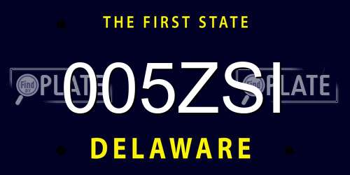 005ZSI Delaware License Plate