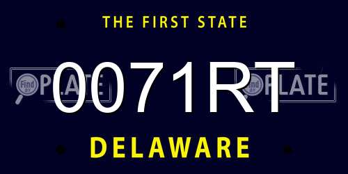 0071RT Delaware License Plate