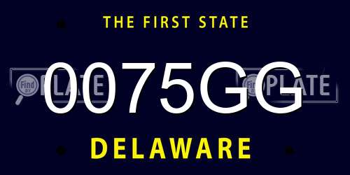 0075GG Delaware License Plate