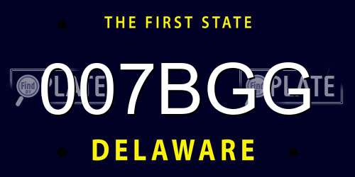 007BGG Delaware License Plate