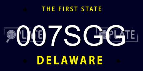 007SGG Delaware License Plate