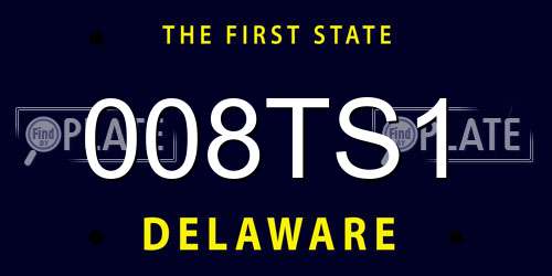 008TS1 Delaware License Plate