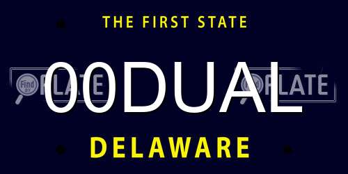 00DUAL Delaware License Plate