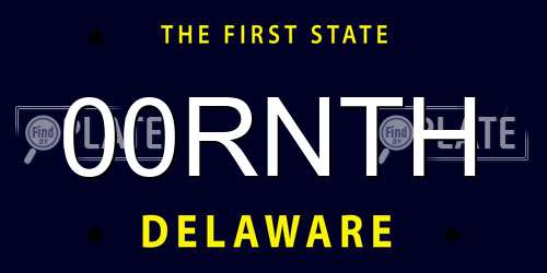 00RNTH Delaware License Plate