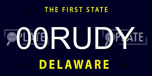 00RUDY Delaware License Plate