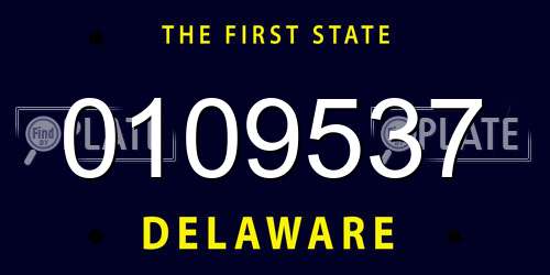 0109537 Delaware License Plate