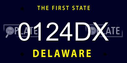 0124DX Delaware License Plate