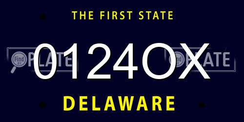 0124OX Delaware License Plate