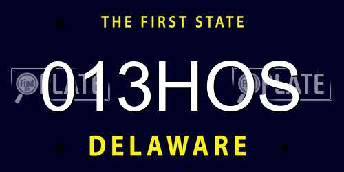 013HOS Delaware License Plate