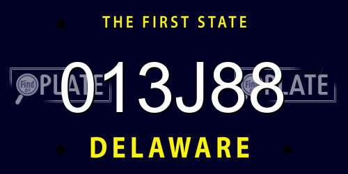 013J88 Delaware License Plate