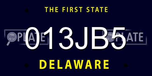 013JB5 Delaware License Plate
