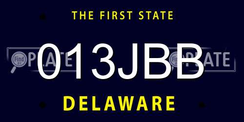 013JBB Delaware License Plate